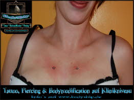 2 Implantate Dekolette Brust Busen weiblich Dermal Anchor Microdermal Glitzer Piercing Bodymod by Bodyship Halle - Sachsen Anhalt - www
