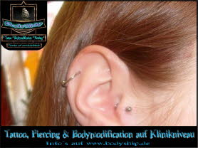 Ohr Ear Helix Tragus Piercing Bodymod by Bodyship Halle - Sachsen Anhalt - www